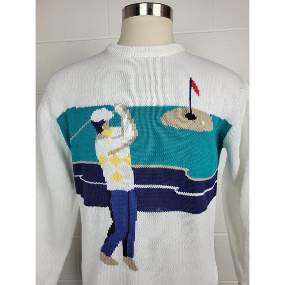 Vintage Brooks Brothers Mens Cotton Golf Sweater Medium - Picture 2 of 10